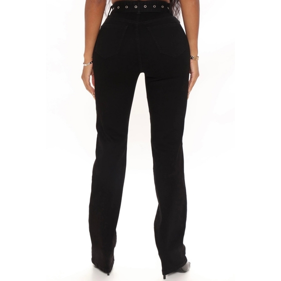 Cut Out Straight Leg Jeans - Picture 2 of 2